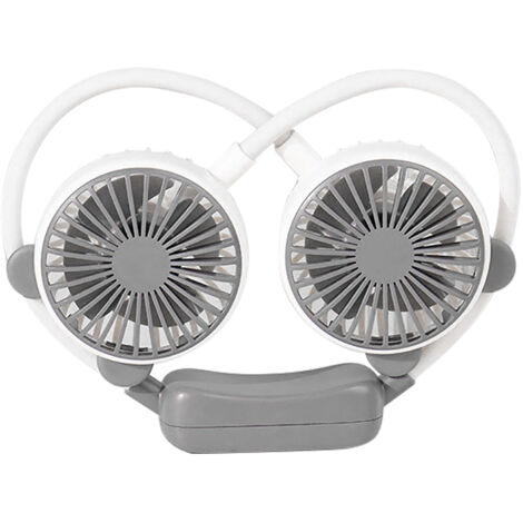 Ventilateur de cou portable rechargeable USB, ventilateur de bureau miniature sans mains pour voyage, blanc