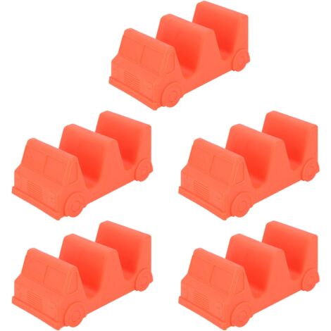 Ensemble de 5 supports à tacos en forme de voiture et vague, plateau orange pour cuisine et restaurant. (1/5)