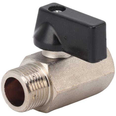 Robinet à Bille en Laiton Brossé Filetage Mâle/Femelle 3/8" pour Eau Potable (1/5)