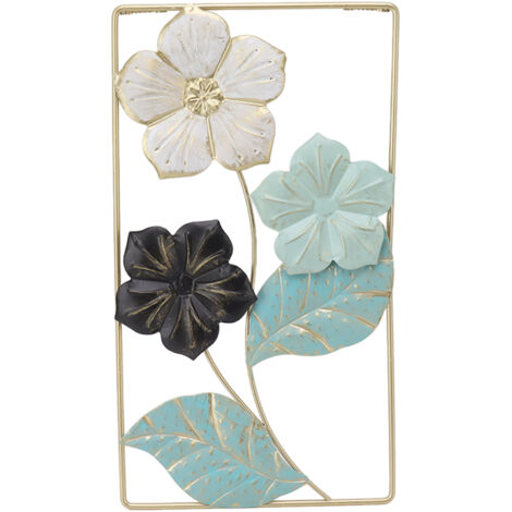 Décoration Murale Métal Fleur Style Nordique pour Salon - Support TV et Accrochage Mur (1/5)