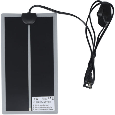 Tapis chauffant pour terrarium reptile, chauffage rapide, prise EU, 100-240V, étanche, température réglable, fiable pour salon bureau, 7W. (1/5)