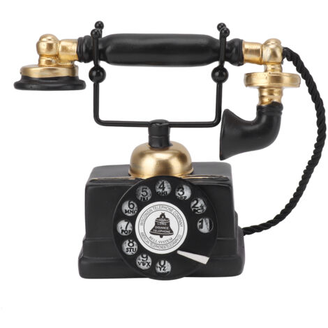 Grand Téléphone Rotatif Vintage en Résine - Décoration Rétro pour Café, Bar ou Appui de Fenêtre - Modèle Décoratif Type 14 (1/5)