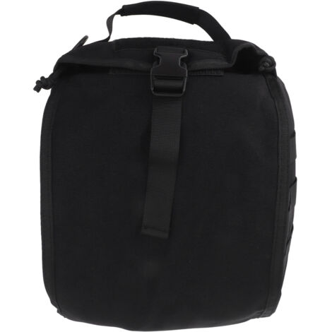 Sacoche étanche pour casque de moto et vélo, idéale pour le camping et la randonnée, en nylon noir résistant. (1/5)