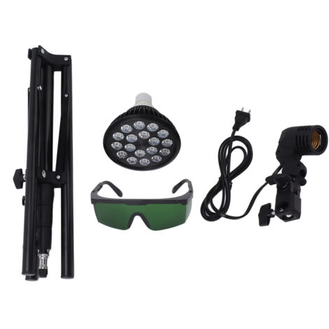 Lampe de Bronzage UV 460nm, Lumière Solaire pour Peau, Trépied Réglable 54W 100‑240V avec Ampoules pour Visage et Corps, Prise US