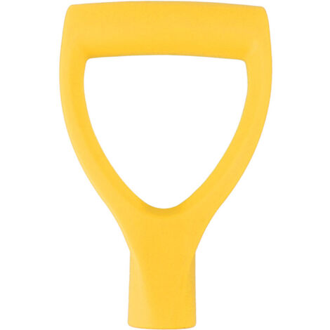 Poignée de pelle en plastique jaune, type D, 32 mm, installation rapide pour déneigement et jardinage (1/5)