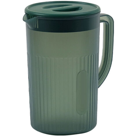 Pichet en Plastique avec Couvercle Grande Contenance Résistant aux Températures pour Jus et Thé Vert Foncé (1/5)