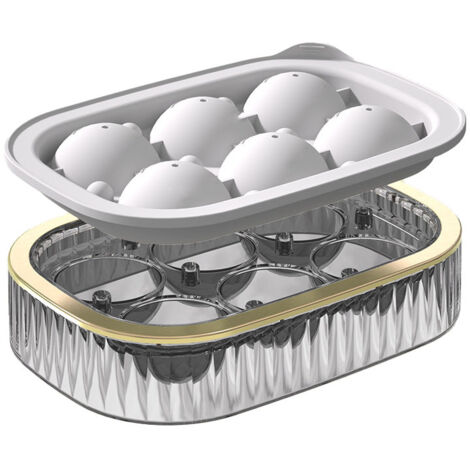 Moule à Boules de Glace pour Whisky et Cocktails - 6 Sphères - Blanc (1/5)