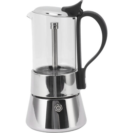 Machine à Café en Verre et Acier Inoxydable 304 avec Poignée, 200ml pour Maison (1/5)