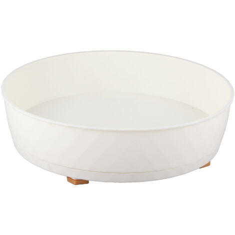Plateau tournant de cuisine 360° blanc, plateau rotatif anti-dérapant pour rangement d'épices, organisateur multifonction pour réfrigérateur, comptoir ou placard. (1/5)