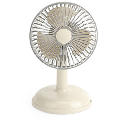 Ventilateur USB Vintage Portable - Petit Ventilateur Électrique Léger pour Été - Couleur Jaune Clair