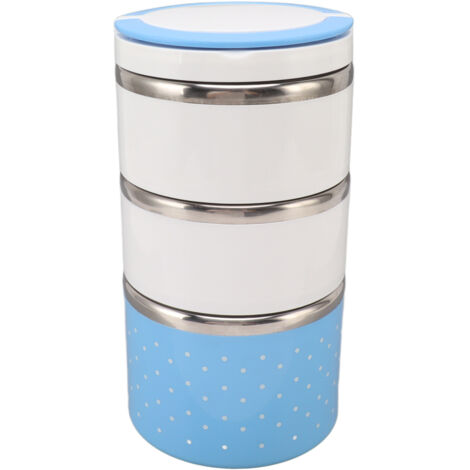 Boîte Repas Isotherme en Acier Inoxydable Empilable, Anti-Fuites, Garde-Fraîcheur, Portable pour Pique-nique et Fêtes, Bleu (1/5)