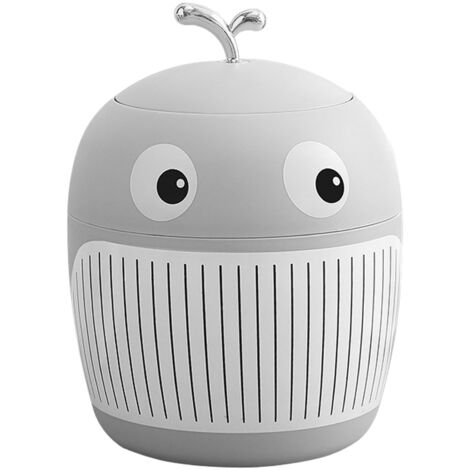 Poubelle de Bureau Mini Baleine - Corbeille Élégante Portable pour Salon et Bureau, Gris Luxe (1/5)