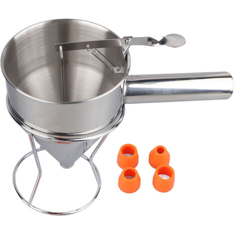 Distributeur à Pâte en Acier Inoxydable avec Embouts Silicone 18mm pour Crêpes et Cupcakes (1/5)
