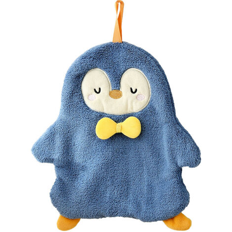Serviette Main Animale Mignonne Éponge Murale Douce pour Cuisine Salle de Bain Manchot (1/5)