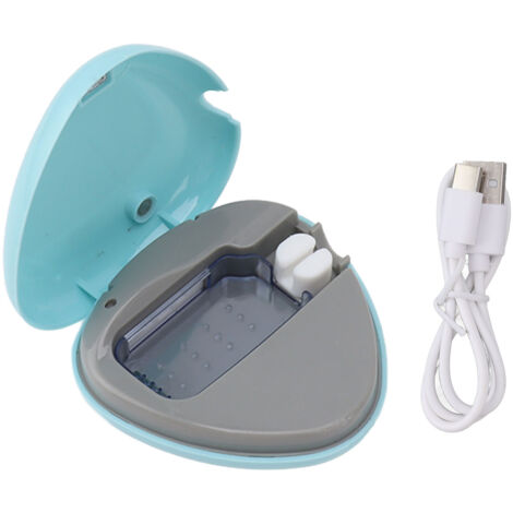 Stérilisateur de Brosse à Dents Portable Rechargeable - Support Nettoyeur pour Voyage et Maison - Coque Bleue (1/5)