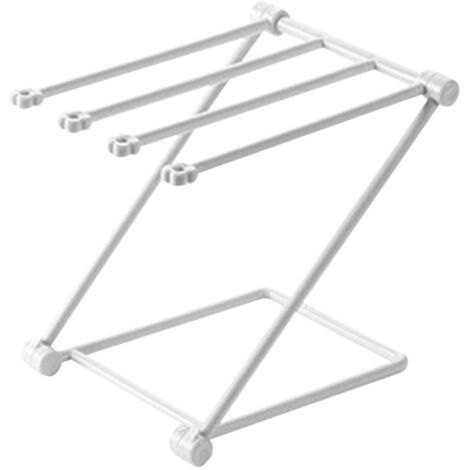 Support à torchon de cuisine 4 bras pliable, rangement vertical pour essuie-mains, gris clair (1/5)