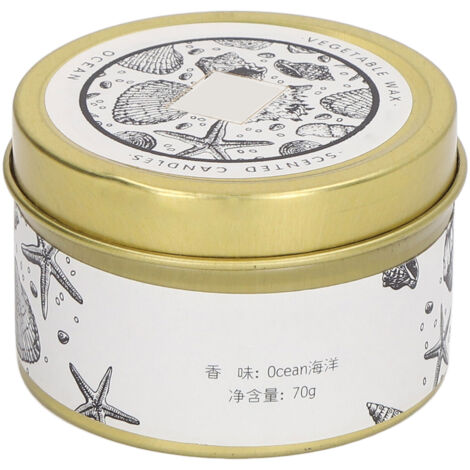 Bougie parfumée naturelle à la cire de soja et huiles essentielles, 70g doré, parfaite pour dîner aux chandelles, parfum Océan. (1/5)