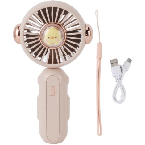 Ventilateur de Poche Rechargeable 900mAh - Léger, Pliable et Silencieux - Rose pour Été