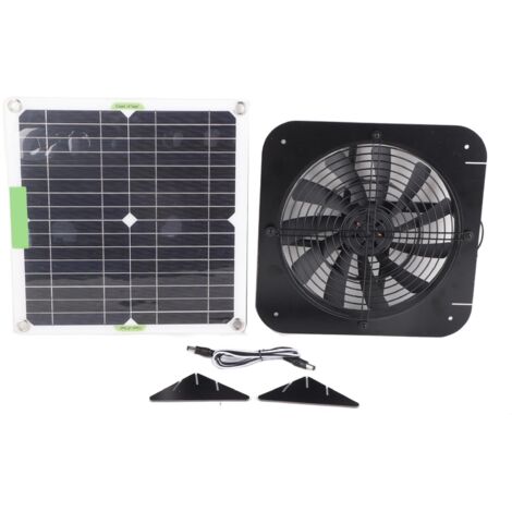 Ventilateur de Toit Solaire 100W 18V pour Poulailler, Serre, Camping-Car et Maison d'Animaux, Ventilation Solaire 13,5 Pouces