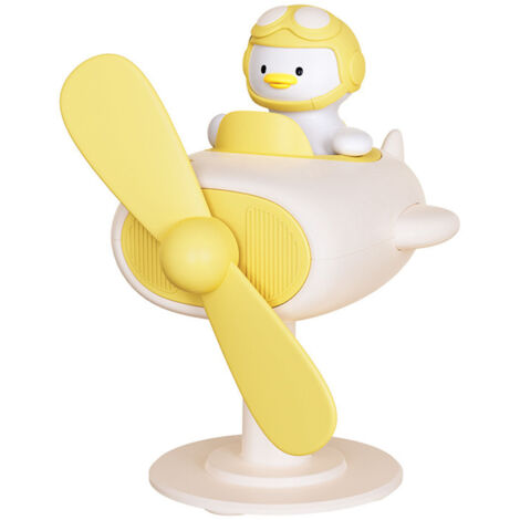 Ventilateur Clip Portable Mini Ventilateur de Bureau avec Pince, Forme Canard Jaune, Alimentation par Cordon