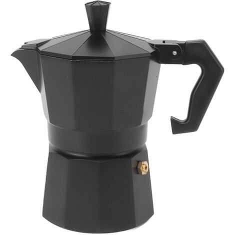 Cafetière Italienne Moka Pot en Aluminium pour Préparation Café Maison Noir 150ml (1/5)