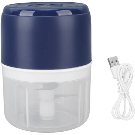 Hachoir à Ail et Oignon Électrique Portable, 250ml, Alimentation USB, Pour Légumes et Préparation Aliments Bébé, Bleu (1/5)