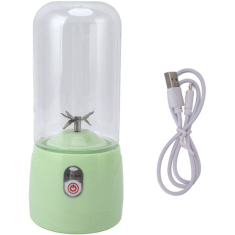 Mixeur Portable USB Rechargeable 6 Lames 410ml - Extracteur de Fruits Mini pour Voyage, Sport, Cuisine - Vert (1/5)