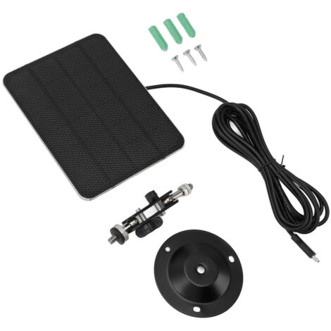 Panneau Solaire 5W avec Support Murale et Câble de Charge 3m pour Caméra de Sécurité (1/5)