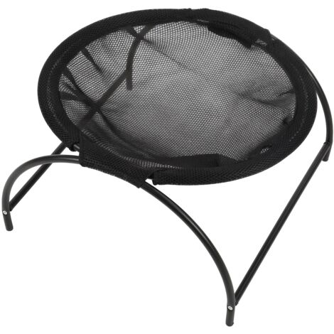 Hamac pour chat en acier inoxydable et toile, démontable et surélevé pour chiens et chats, usage intérieur et extérieur, noir (1/5)