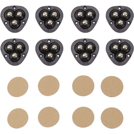 8 Roulettes Adhésives Miniatures 360° Pivotantes en Acier Inoxydable, Installation Facile pour Électroménagers et Meubles (1/5)