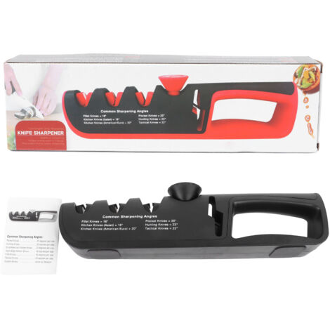 Aiguiseur de Couteaux 4 en 1 en Acier Tungstène - Affûtage 3 Étapes pour Outils de Coupe et Ciseaux (1/5)