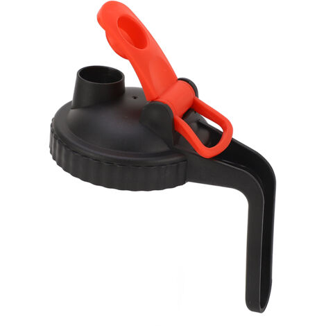 Bouchon Verseur Étanche pour Pot Mason, Couvercle Flip-Top avec Poignée Noir et Rouge (1/5)