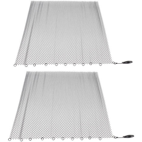Écran pare-étincelles pour cheminée, 2 panneaux noirs 60x55cm, rideau de protection remplaçable pour foyer à bois