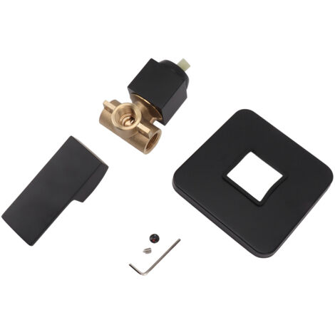 Robinetterie de Douche Murale en Cuivre - Mitigeur Mono-Commande avec Finition Noire et Kit de Raccordement pour Salle de Bain (1/5)