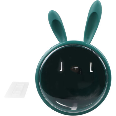 Porte-Rouleau de Toilette Lapin Mignon Transparent - Support Murale pour Salle de Bain ou Cuisine - Distributeur de Papier Vert (1/5)