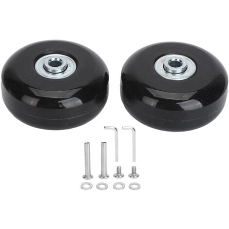 2 Roues Universelles de Remplacement pour Valise, 56x24mm - Kit de Réparation Roulettes Pivotantes en Caoutchouc avec Outil