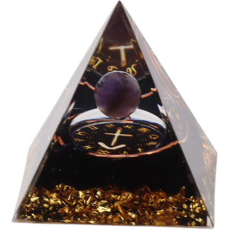 Pyramide Orgonite 5cm pour Énergie Positive - Pyramide de Cristal de Guérison, Générateur d'Énergie des Chakras et du Zodiaque, Méditation Sagittaire (1/5)