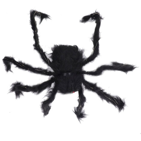 Araignée Halloween Lumineuse 75cm avec Yeux Violets, Décoration Effrayante pour Jardin et Maison Hantée, Alimentée par Piles CR2032 (1/5)