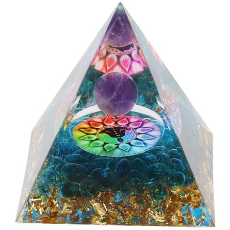 Pyramide de Cristal Énergétique en Résine pour Méditation et Décoration Chanceuse