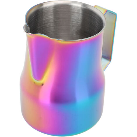 Pitcher à lait 450ML en acier inoxydable 304, sans gouttes, coloré pour mousse à café et latte art. (1/5)