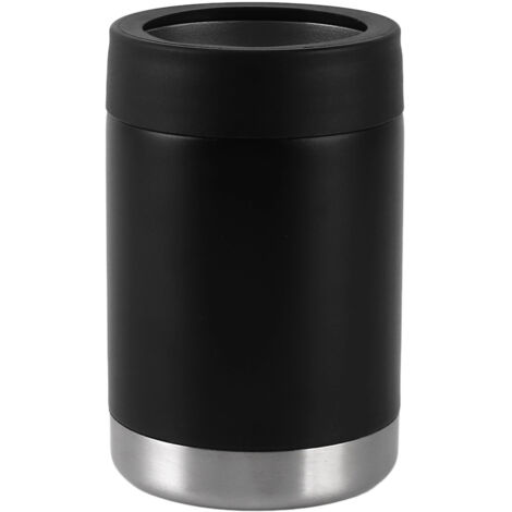 Porte-gobelet isotherme 12oz noir à double paroi en acier inoxydable pour voiture (1/5)