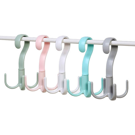 8 Crochets de Cintre Rotatifs à 360° avec 4 Griffes, Renforcés pour Port Lourd, Lot de 8 Pièces Couleur Aléatoire (1/5)