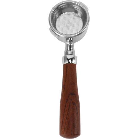 Portafiltre Nu Sans Fond 58mm en Acier Inoxydable pour Machine à Café GAGGIA Type E, Design à Deux Oreilles et Branche Rouge Acide (1/5)