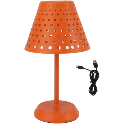 Lampe de Table LED Rechargeable Sans Fil, Lumière d'Ambiance Touch Dimmable pour Chambre, Bureau, Salon, Restaurant - Orange (1/5)