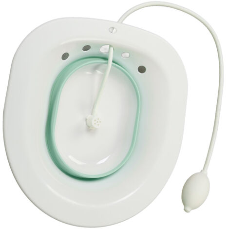 Bain de siège pliable multifonction en PP et silicone pour soins post-accouchement et hémorroïdes, siège de toilette vert pour femmes enceintes. (1/5)