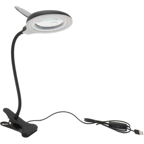 Lampe de bureau à loupe LED réglable en fer et PP avec lumière pour soudure, lecture et artisanat (1/5)