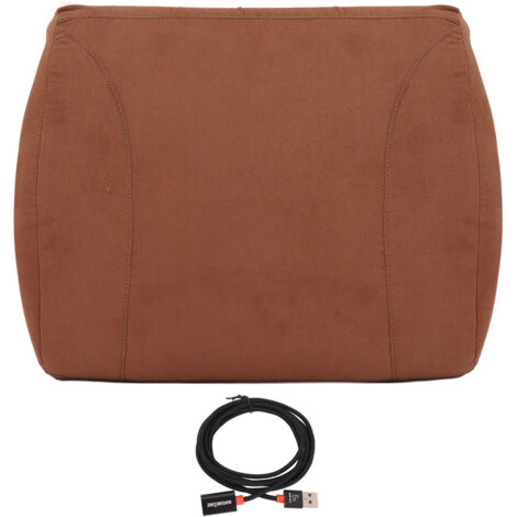 Coussin chauffant lombaire portable kaki, port USB, 3 niveaux de chaleur ajustables, support dorsal (1/5)