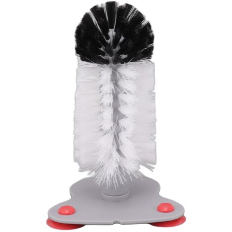 Brosse à verre ventouse murale en nylon, nettoyage mains libres pour verre à vin et gobelet (1/5)