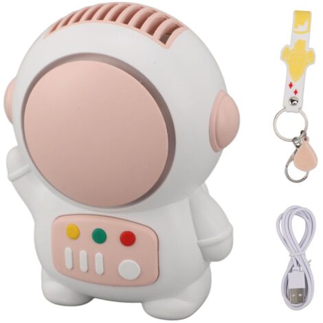 Ventilateur Astronaute Portable Rose Mini USB Rechargeable Sans Lames 2 Vitesses Silencieux pour Extérieur