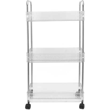 Chariot de rangement 3 étages multifonction pour cuisine, salle de bain ou buanderie - Rangement mobile pour espaces étroits (1/5)